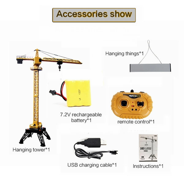 boxoon RC Tower Crane Toy DIY Remote Control Tower Crane Construction Crane  Toy Remote Control Wired Tower : : Toys & Games