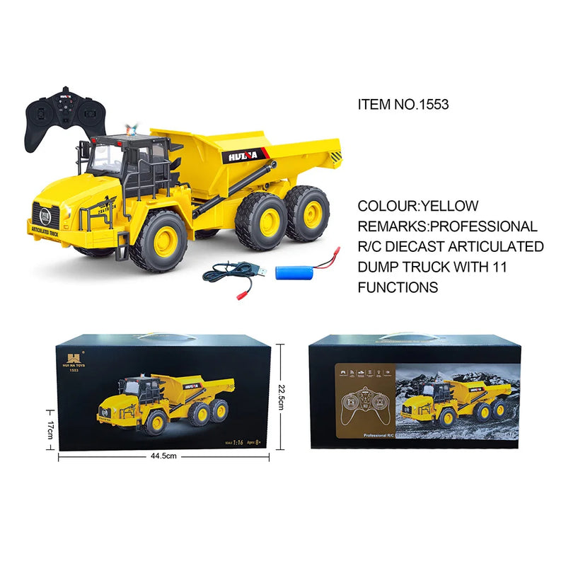 Huina 1553 Dumper Scala 1/16 RTR - Nuovo Di Zecca, Pronto All'Uso