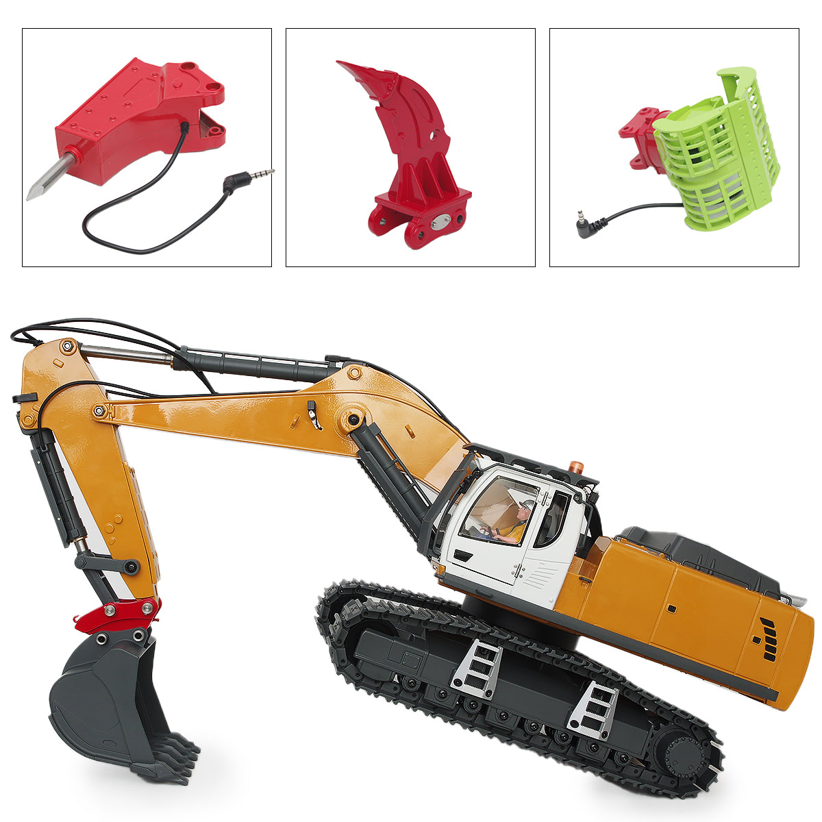 HUINA RC Excavator 4種類パーツ付き HUINA RC Excavator 4種類パーツ付き