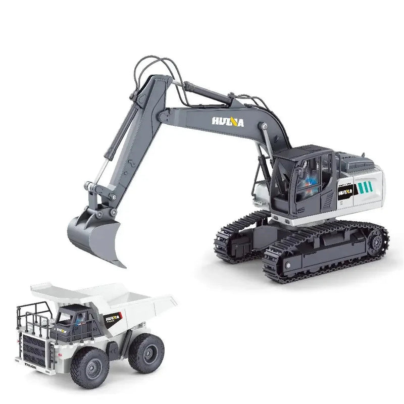 Huina 1559 Remote Control Excavator + Dump truck Set
