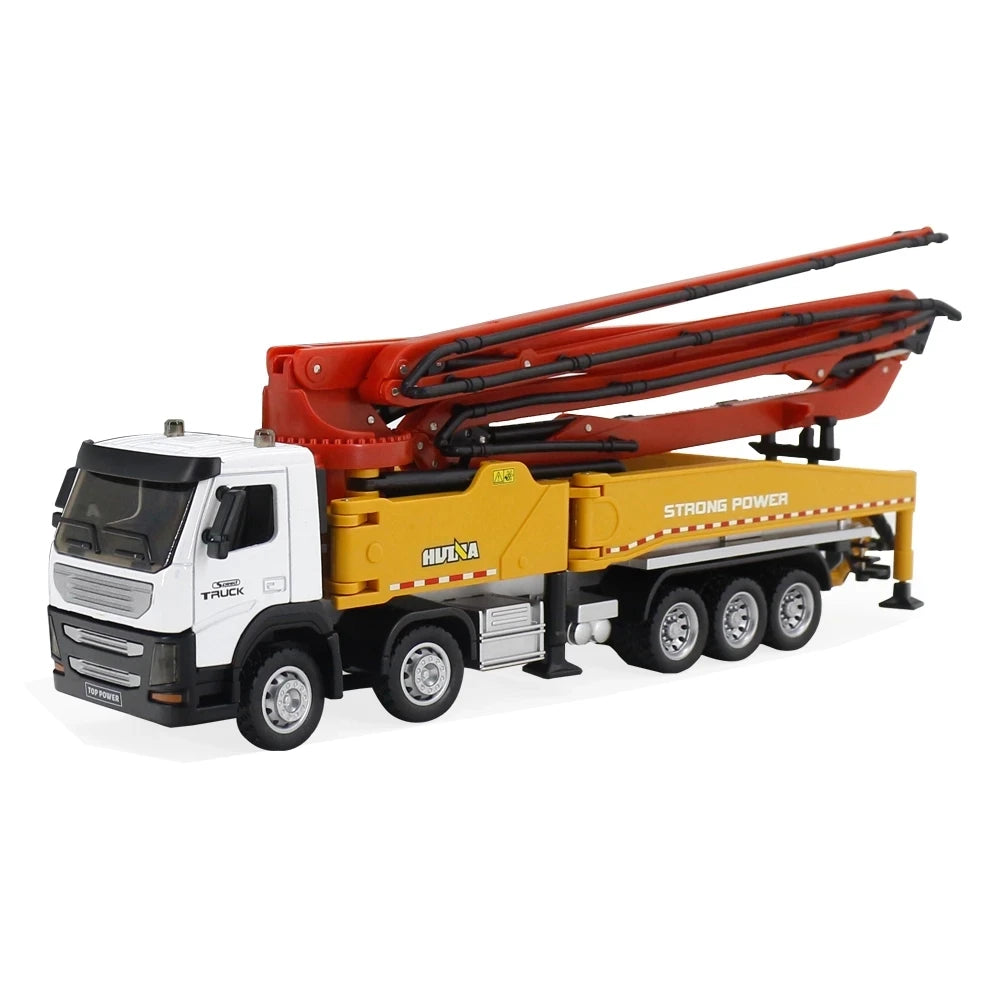 Qcar Concrete Pump Truck Construction Vehicles Toys 1 50 Scale Diecast Site Concrete Pump Truck Toy Trucks for Kids