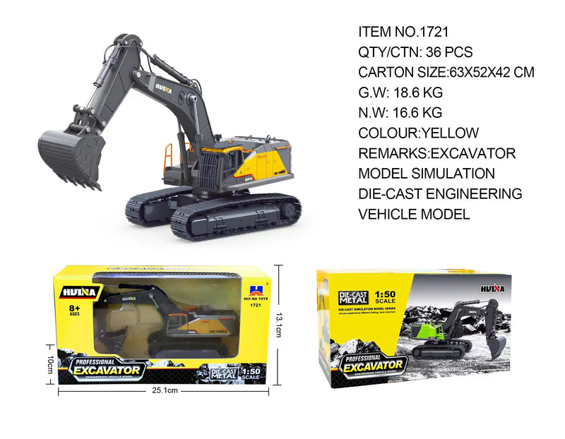 Huina 1721 1:50 Static Excavator